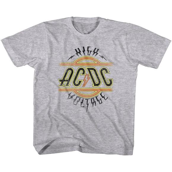Acdc High Voltage Gray Heather Childrens T-Shirt - Picture 1 of 4